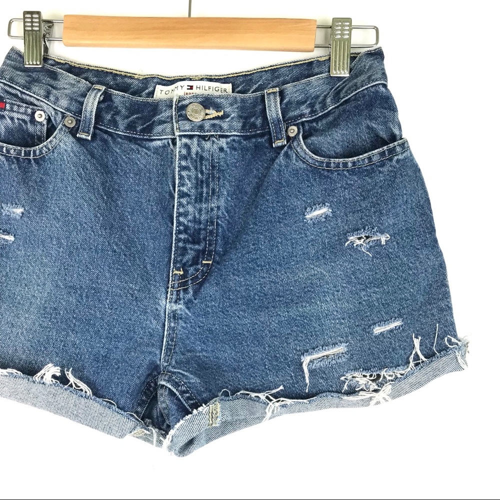 Vintage Tommy Distressed Highwaist Jean Short Sz 4